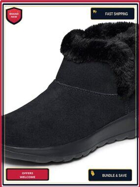 Skechers Faux Fur Lined Ankle Booties Women's Water Repellent Comfort Pull-On
